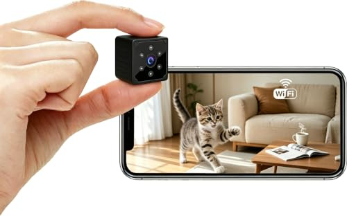 AOBOCAM Mini Kamera WLAN 1080P mit Cloud-Speicher – 150° Weitwinkel, kabellose Innenkamera mit Bewegungssensor, Nachtmodus und langlebigem Akku