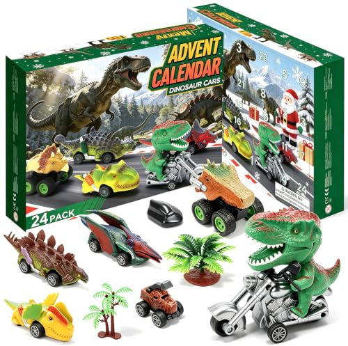 Adventskalender 2026 Kinder Dinosaurier Spielzeugauto