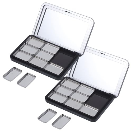 TOYANDONA Palette Vuota per Ombretti e Blush Magnetica 2 Pezzi in As Nero Grande Capacità Portatile per Make-up da Viaggio