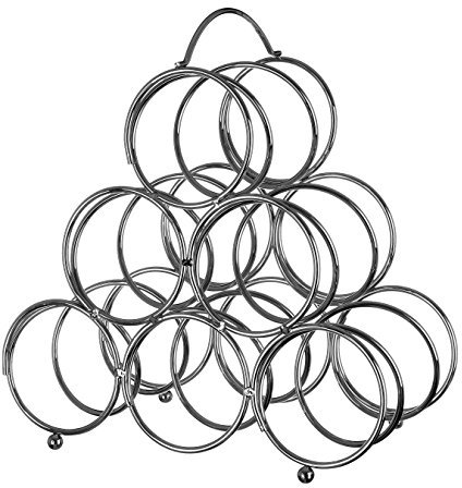 Premier Housewares 6 Bottle Wine Rack - Chrome,H35 x W30 x D16cm