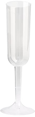 Elegant Clear Plastic Champagne Flutes (7oz) Pack of 4 - Disposable Drinkware for Parties & Celebrations