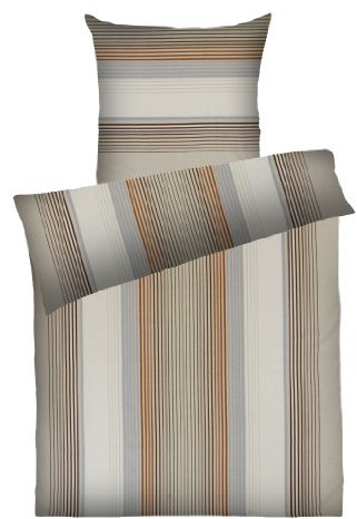 Dyckhoff 3088271200 Kira Weichfrottierbettwäsche RV 155/200 cm und 80/80 cm Kissen, beige