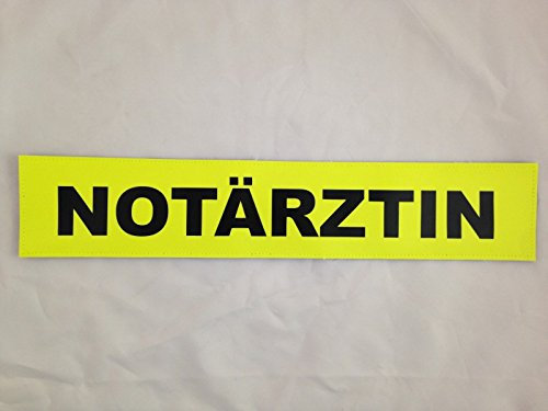NOTÄRZTIN 3M Rückenschild 42x8cm matt zitronengelb