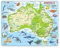 Larsen A31 Australia Topographic Map Jigsaw Puzzle | 65 Pieces | English Edition | Educational Puzzle for Kids & Adults | Supports Learning & Development | Boxless Tray & Frame