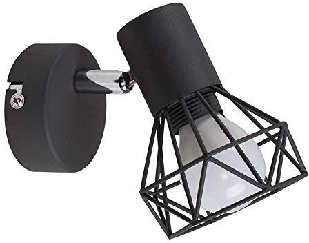 MiniSun | Retro Style Metal Basket Cage Wall Light Fitting in a Pewter Grey Finish | Wall Lamps & Sconces, Home Décor & Improvement Essential | Includes Bulb [2700K Warm White]