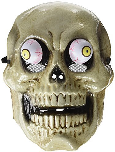 RUBIE'S Accessoire pour Déguisement Adulte HALLOWEEN Officiel - Masque Squelette Yeux Exorbités - Taille Unique - Pour Costume Halloween, Femmes et Hommes, Blanc