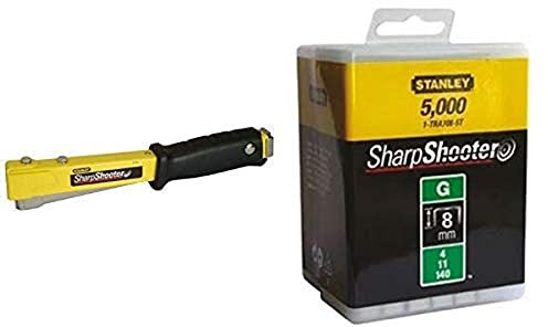 Agrafeuse marteau 6-PHT150 + Stanley 1-TRA705-5T Lot de 5000 agrafes robustes de type G 8 mm