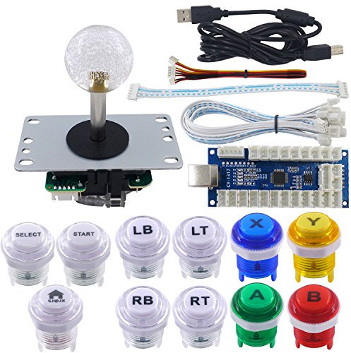 SJ@JX Arcade Game LED DIY Kit Zero Delay USB Encoder Xbox One Style Mechanical Keyboard Switch Arcade LED Button PC PS3 Android Xbox360