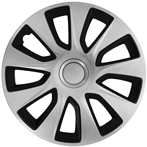 S SUMEX Juego de 4 Tapacubos de 16 Pulgadas Diseño Washington, Acabado Cromado y ABS Resistente a Fuertes Impactos, Duradero y Fiable con Anillo de sujeción Ajustable