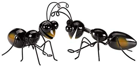 Garden Mile Set Of 2 Large Ant Garden Decorations Outdoor Metal Wall Art Durable Weatherproof Steel Garden Hanging Ornaments For All Year Round Perfect For Walls Fences Sheds Etc