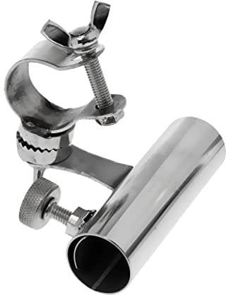 P Prettyia Stainless Steel Marine Boat Fishing Rod Holder Rack Chair Mount Pole Bracket Umbrella Stand, Downrigger Outrigger Gear
