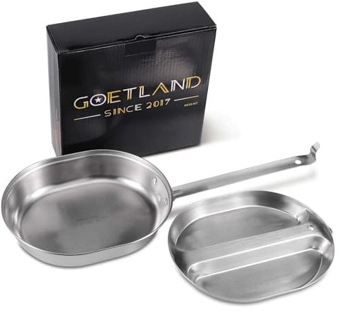 Goetland Kit de Désordre Militaire Américain Gamelle en Acier Inoxydable 304 pour Camping Randonnée Pique-Nique Barbecue Plage