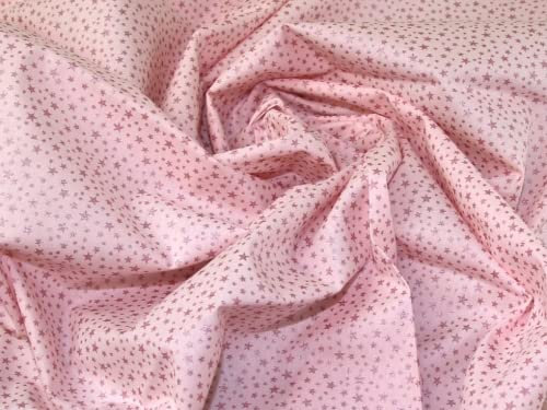 Minerva Crafts Tissu en coton pailleté rose sur rose – au mètre