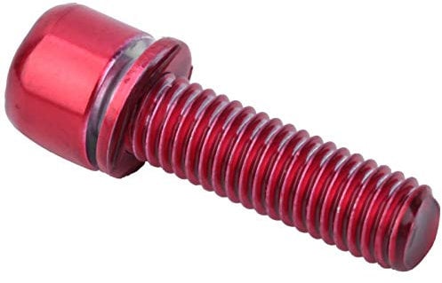 6Pcs Bicycle Stem Screws M5x18mm Titanium Alloy Bike Stem Hex Tapered Screw Top Cover Headset Screws(red)