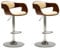 vidaXL 2X Bugholz Barstuhl Höhenverstellbar Barhocker Bistrohocker Küchenhocker Tresenhocker Thekenhocker Tresenstuhl Creme Kunstleder