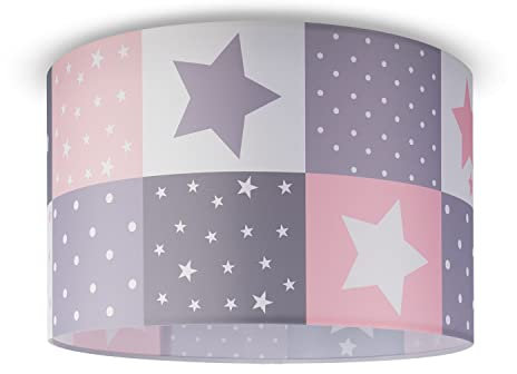 Paco Home Kinder Deckenlampe Kinderzimmer Stoffschirm Rund Bunt Baby E27 Hängelampe Regenbogen