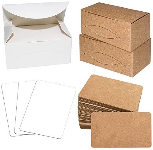 Blanko Karten 300 Stück Kraftpapier Karten Weiß Blanko Papier Karten für Graffiti Mitteilungs DIY Geburtstagskarte Einladungskarten 8 x 4,5 cm