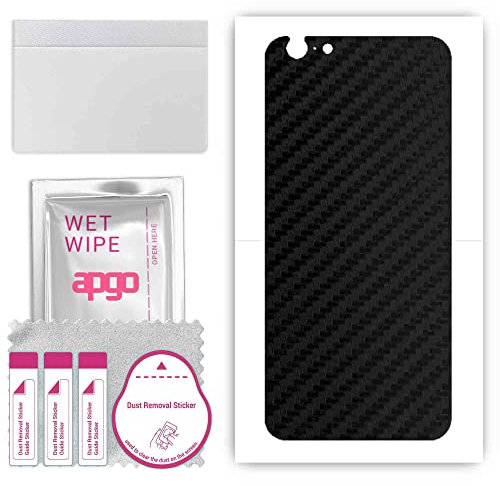 apgo Rückseite Schutzfolie, Skin, kompatibel mit Apple iPhone 6s, Hinten Displayschutzfolie aus Vinylfolie, kratzfest, einfache Montage - Schwarzer Kohlenstoff