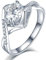 Musihy Ring 925 Damen, Ring Jewelry Kreuz Twisted Ring Herz Silber Ringgröße 54 (17.2)