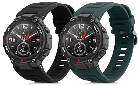 kwmobile 2X Sportarmband kompatibel mit Huami Amazfit T-Rex/T-Rex Pro Armband - Fitnesstracker Band Set aus TPU Silikon