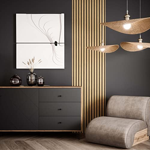 NEWROOM Tapeten Paneel Vliestapete - 2,5 x 0,53m Paneel - Braun Holz Holztapete Skandi Natur 3D Lamellen Holzwand Modern Lamellenwand Naturholz