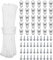 KAXIMON 30M x 2mm Picture Hanging Cord, White Strong Nylon Picture Hanging Wire, Picture Frame Hanging String with 30 D-Ring Hooks and 40 Screws