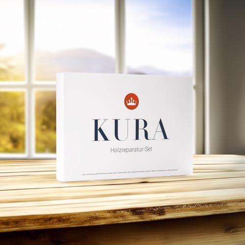 KURA all-in-1 Holz Reparaturset zum einfachen Ausbessern von Schäden, Kratzer & Löcher in Holzoberflächen I das erprobte Parkett Reparaturset Nussbaum & weitere Holzarten mit hochwertigen Hartwachs