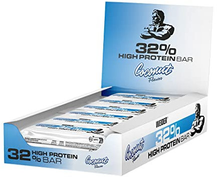WEIDER 32% High Protein Bar, Baretta Proteica al gusto di Cocco, 12 x 60 g