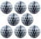 Ruidee 8 Stück Papier Wabenbälle 20cm Honeycomb Balls Pompons aus Seidenpapier Wabenpapier Papierkugeln Hängende Dekoration für Party Hochzeit Geburtstag (8in/Grey)