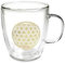 Generico Teeglas Glas Blume des Lebens Farbe Gold Teetasse Kaffee Tee
