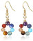 Jovivi 7 Chakra Ohrstecker Bunte Steine Ohrringe Blume Ohrhänger Healing Reiki Heilsteine Ohrschmuck Damen