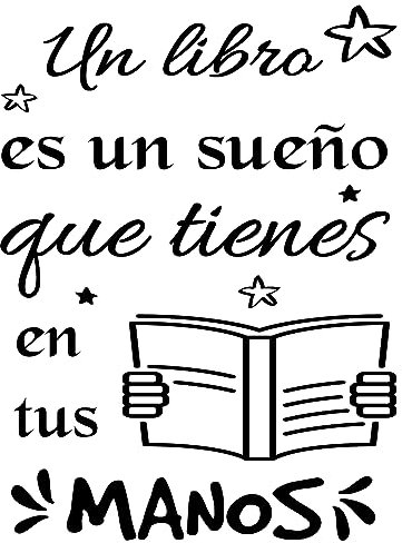 Pegatina decorativa centro educativo Vinilo decorativo para colegios vuelta al cole. Vinilo adhesivo pared colegio. Frases motivadoras(UN LIBRO ES UN SUEÑO)