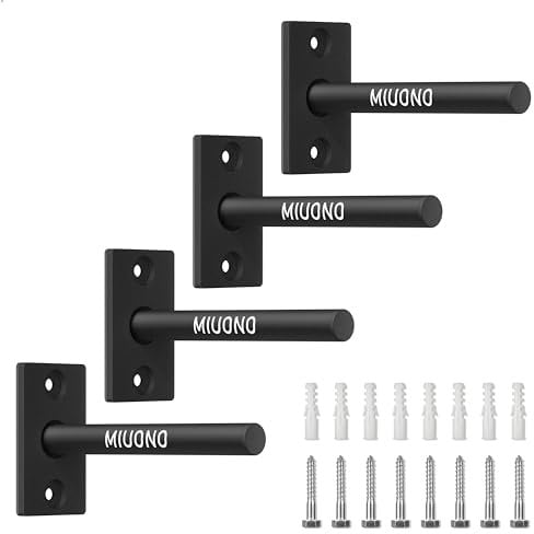 MIUONO Modern Weight Plate Rack, 4 Pack Wall Mount Weight Storage Home Gym Organizer for 1 Plates, 330lb Capacity Each Peg Bar