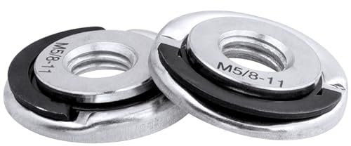 Mesee 2 Pieces Quick Clamping Nuts 5/8-11 Angle Grinder Fast Locking Retaining Flange Nut Quick Release Nut Replacement Parts Pressure Plate Fastener for Most Angle Grinder
