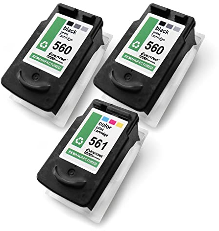 Eurotone PG560 CL561 Multipack Patronen kompatibel für Canon Pixma TS 5300 5350 a 5350 5351 a 5352 a 5353 a 5355 a 5452 7400 7450 7450 a 7451 a PG-560XL CL-561XL Black [Multipack 2X Black + 1x Color]