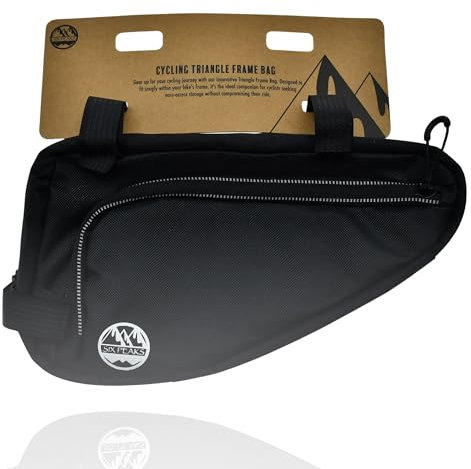 Six Peaks Fahrradtasche mit dreieckigem Rahmen, wetterbeständig, einfache Passform, geräumiger Stauraum, schwarz, 1,6 l