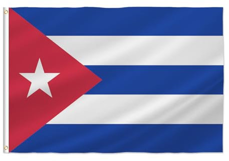 PTEROSAUR Bandera de Cuba, bandera nacional cubana de 2 x 3 pies, ojales de latón para decoración interior y exterior