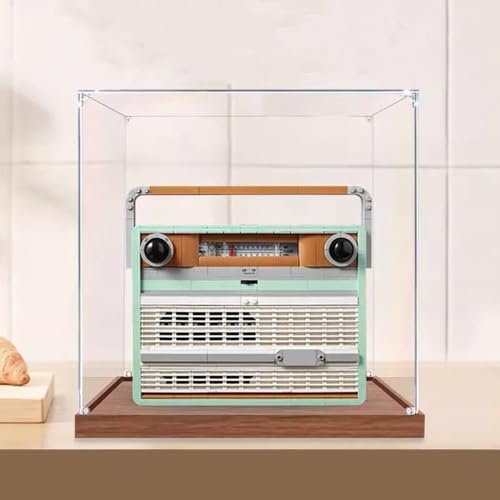 Vetrina in acrilico per radio Lego 10334 retrò, modello a blocchi di costruzione, trasparente, antipolvere, 25 x 15 x 30 cm, solo scatola espositiva, idea regalo, personalizzabile (2 mm)