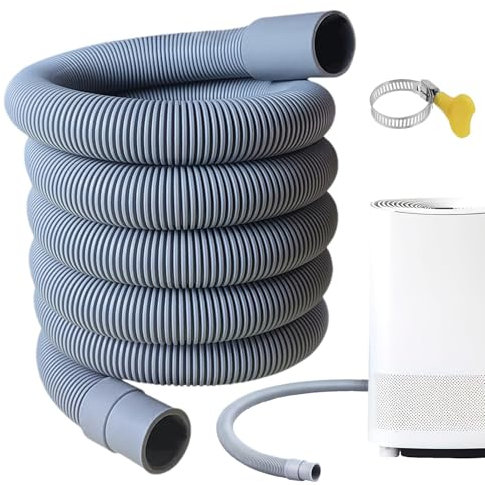 Dehumidifier Exhaust Hose - Portable Ac Drain Hose with Rubber Adapter and Connect Clamp | Flexible Air Conditioner Drain Hose | Dehumidifier Hose Drainage for Dehumidifiers, A C, Garden