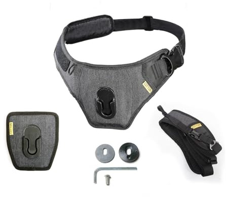 Cotton Carrier SlingBelt Dual Camera Belt – Patented Twist & Lock Dual Mounts | Waist Carry System with Rain Cover & Dual Tether Setup