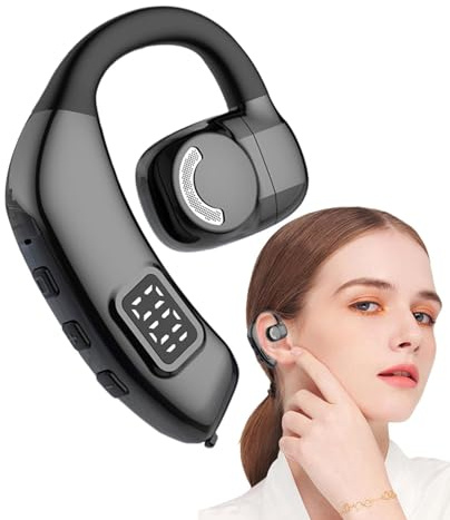 Auricolare per telefono cellulare, cuffie senza fili con, cuffie sportive senza fili con display a LED, auricolari anti-sudore, suono hifi, conduzione aerea, auricolari con riduzione del rumore