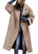shownicer Femme Manteaux en Laine Chic Manches Longues Trench Coat Chaud Mi-Long Manteau Blazer Long Jacket Manteau Couleur Unie Automne Hiver Blouson A Kaki XS