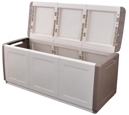 INTEC - Aufbewahrungsbox, 330 l, Beige/Taupe, 138 x 53 x 57 cm, Tragegriffe, Polypropylen
