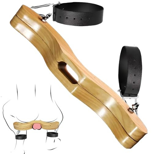 Sadodo Hodenklemme aus Holz Bondage Hoden Folter Geräte BDSM Bodenpranger Hodenpresse Männer Pranger Hodenstrecker Hodenspreizer Ball Torture Folter Sexspielzeug für Mann Sklaven Knöchelarmband