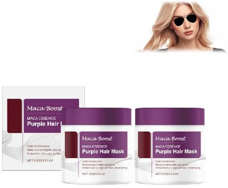 Mascarilla Para El Cabello Morado,Mascarilla Capilar Reparadora Profunda De ColáGeno,Crema capilar reparadora intensiva,Nutre profundamente,Ilumina y repara el cabello (2 piezas)