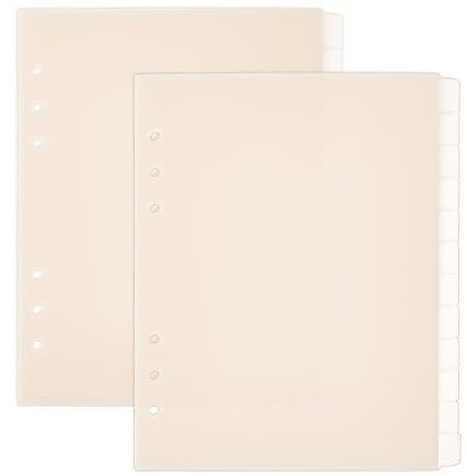 SUPERFINDINGS 24 Blätter 6 Loch A5 Beige Ordner Trennblätter 12 Register Trennblätter Aus Kunststoff Für Discbound Notizbuch Register Trennblätter Aus Kunststoff Für Planer Notizbuch