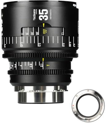 7artisans 35mm T2.1 Infinte Series Professional Full Frame Manual Cine Lens Compatible for PL Mount for Photography Filmmaking,Black
