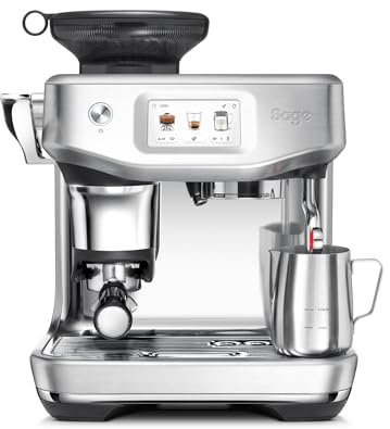 Sage The Barista Touch Impress - Kaffeemaschine von Bohne zu Tasse mit Mahlwerk, Milchaufschäumer und Cold Brew Funktion - Gebürsteter Edelstahl