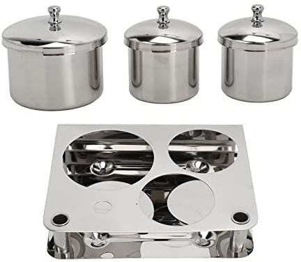 Stainless Steel Nail Powder Holder with Thickened, Sturdy, Design and Smooth Nail Art Equipment Cup with Lids for Professional and Home Use