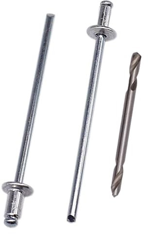 SKIR'CO Lot de 50 rivets aveugles 2,4 x 4 mm en aluminium, DIN 7337, tête bombée, mandrin en acier, rivets pop